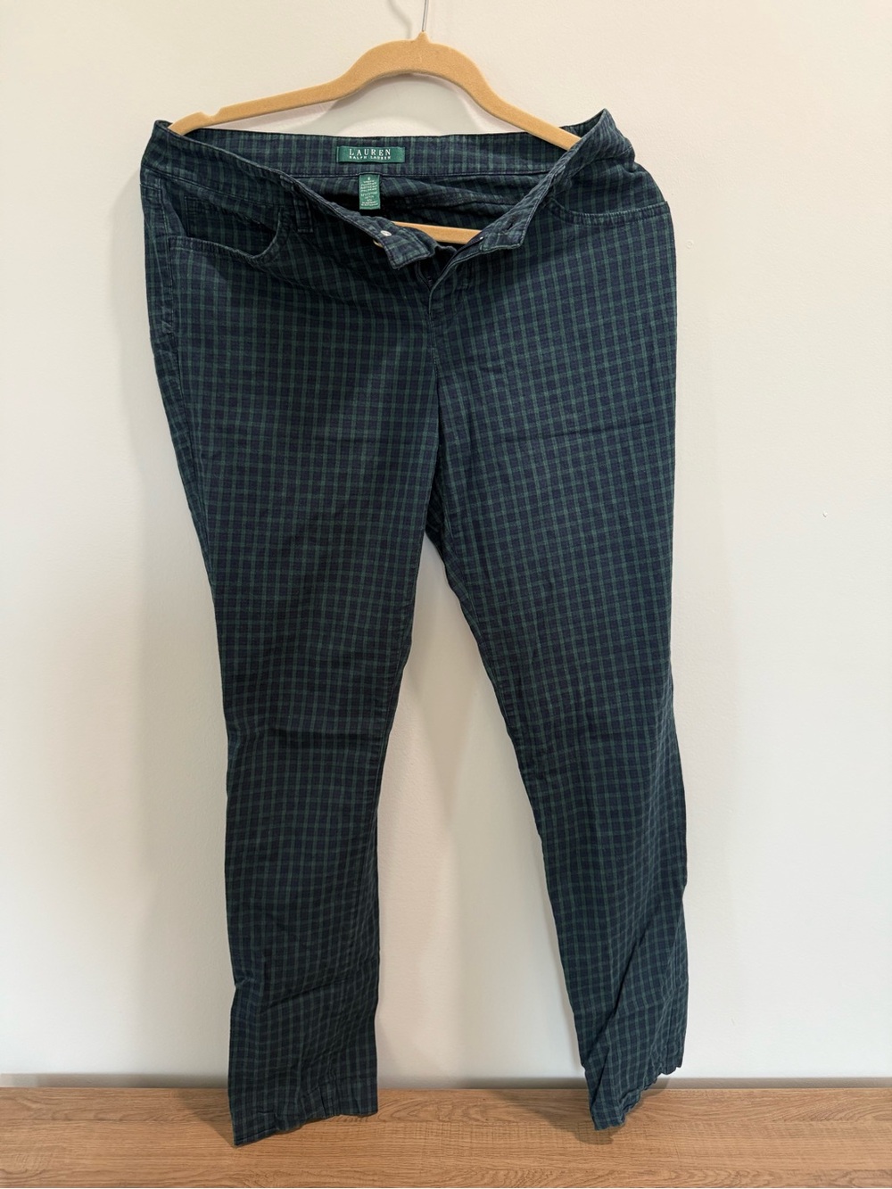 Lauren Ralph Lauren Dark Green Plaid Women's Pants